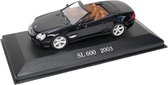 Mercedes-Benz SL600 2003 (Zwart) (15cm) 1/43 Atlas - Model auto - Schaalmodel - Miniatuurauto - Miniatuur voertuig