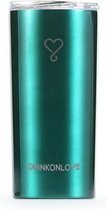 DRINKONLOVE - RUSH GREEN - Drinkbeker met rietje - RVS - Metallic groen - 12 uur koud - 6 uur warm - 470 ML - 16,5 cm hoog