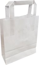 Papieren draagtas / giftbag / goodiebag wit, formaat 18+8x22cm, per 250 stuks