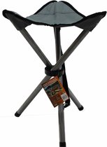 Grijze opvouwbare lichtgewicht campingkruk/visserskruk 31 x 50 cm - Outdoor/vakantie - Inklapbaar stoeltje/krukje