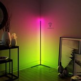 LedSfeer™ Moderne led vloerlamp bedienbaar met App controle - dimbaar - verticale lamp met kleur led verlichting - sfeerlicht - RGB - staande lamp - lichtbron -  app - zwart