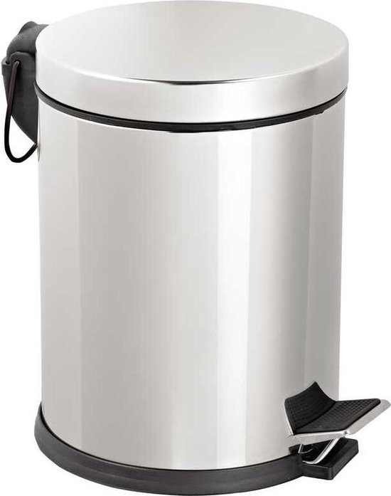 Tiss® Pedal Bin RVS Pedaalemmer -badkamer en toilet - 5 L - Prullebank - RVS