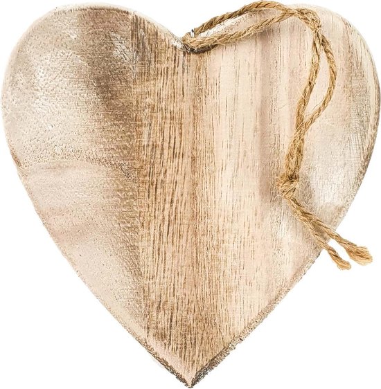 Vakman verzameling zwaan Decoratieve houten hart hanger - 19 x 19 x 2,5 cm - Decoratie item - Hanger  | bol.com