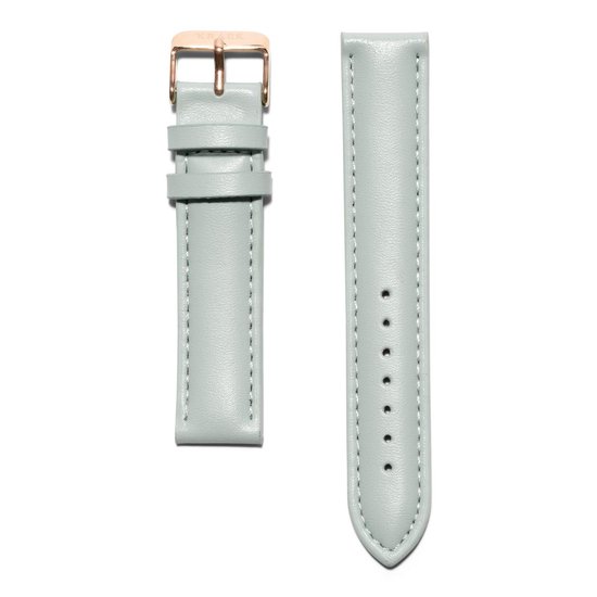KRAEK Mint Rose Goud - bracelet en cuir - bracelet de montre à dégagement rapide - bracelet de 18 mm - clic facile