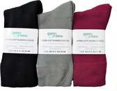 Groene beer - Bamboe sokken - 3 paar - Zwart - Grijs - Rood - Maat 37-40