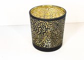 Panterprint waxinelichthouder Gold Small