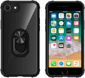 BackCover met Ring - Telefoonhoesje - Hoesje voor Apple iPhone 8 Plus/7 Plus/6 Plus Transparant - Zwart