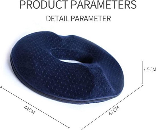 Ecosafeter Memory Foam Donutkussen Ergonomisch Zitkussen Zwart met Afneembare Hoes, Antislip voor Comfortabel Zitten
