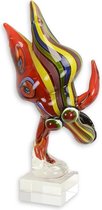 Danseres Abstract Kleurrijk - Glazen beeld - Murano Stijl Sculptuur - 34.7 cm hoog
