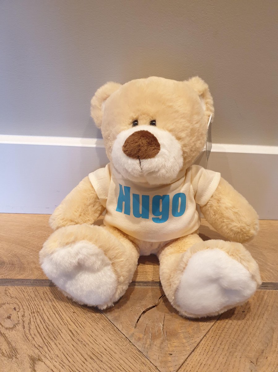 Goedkoopste Geboorte cadeau Knuffel beer Boris met naam [30 cm] [Geboorte geschenk] [funnies] [Knuffel met naam]