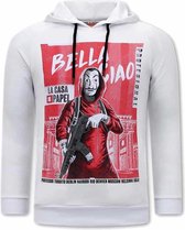 Bella Ciao Print Heren Hoodies -Wit