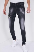 Heren Spijkerbroek met Verfspatten - Slim Fit - 5501A - Zwart