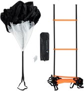 Agility Ladder Set - Speed ​​en Agility Fitness Trainingsapparatuur met 6m Ladder en Parachute voor Explosieve Pace - Speed ​​Coaching Set
