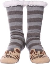 JAXY Huissokken - Huissokken Dames en Heren - Verwarmde sokken - Anti Slip Sokken - Fleece Sokken - Dikke Sokken - Fluffy Sokken - Slofsokken - Warme Sokken - Bedsokken - Gevoerde Sokken - Winter Sokken - Tijger