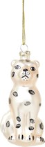 Set van 6 glazen sneeuw luipaard kerstballen - Sass & Belle