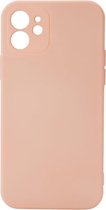 Shop4 - iPhone 12 mini Hoesje - Back Case Mat Licht Roze