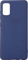 Shop4 - Samsung Galaxy A41 Hoesje - Zachte Back Case Mat Donker Blauw