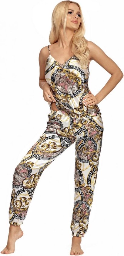 Donna- Donatella - satijnen pyjama luxe - beige S