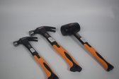 Klauwhamer set met rubber hamer - Fiber steel