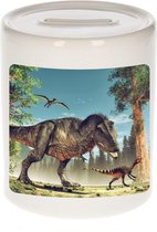 Dieren dinosaurus t-rex foto spaarpot 9 cm jongens en meisjes - Cadeau spaarpotten dinosaurussen / dinosaurier liefhebber