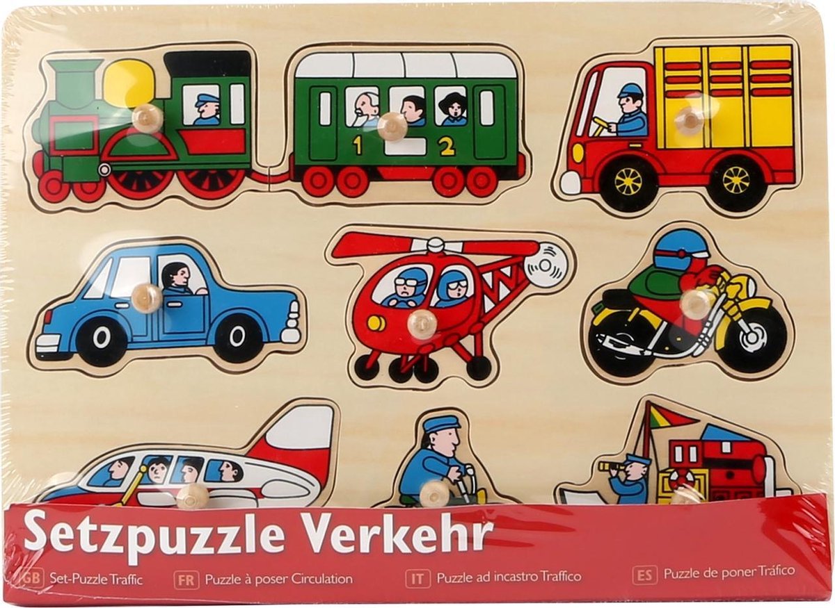 Houten puzzel "Verkeer" - Kinderpuzzel vanaf 1 jaar | bol.com