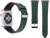 Apple watch bandje leer van By Qubix - 42mm / 44mm - Donker groen leer - Universeel -  Geschikt voor alle 42mm / 44mm apple watch series en Nike+ - leren apple watch bandje - Hoge kwaliteit!