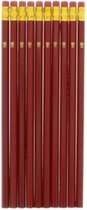 Potlood met gum HB -10 Stuks 19 cm br