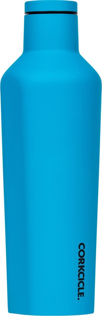 Corcicle Canteen Neon Lights Turquoise 475ml 16oz Roestvrijstaal Thermosfles 3wandig Blauw