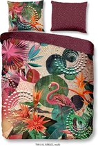 Hip Dekbedovertrek Sirke - 200x200/220 - Katoensatijn - Flamingo - Multi Kleur