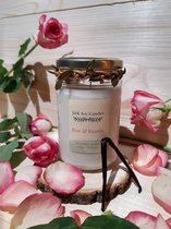 Handgemaakte - Rose & Vanilla - 100 % ecologische sojawas geurkaars - 190 gram - >50 branduren - J&K Soy Candles