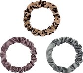 Damesdingetjes - Set van 3 Scrunchies - Haarelastieken - Cosy - Dierenprint - Ook te gebruiken als armbandjes