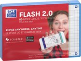 Oxford Flash 2.0 - Flashcards - Geruit 5mm - A6 - Turquoise rand - 80 stuks