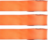 3x Hobby/decoratie oranje satijnen sierlinten 1,5 cm/15 mm x 25 meter - Cadeaulint satijnlint/ribbon - Striklint linten oranjet
