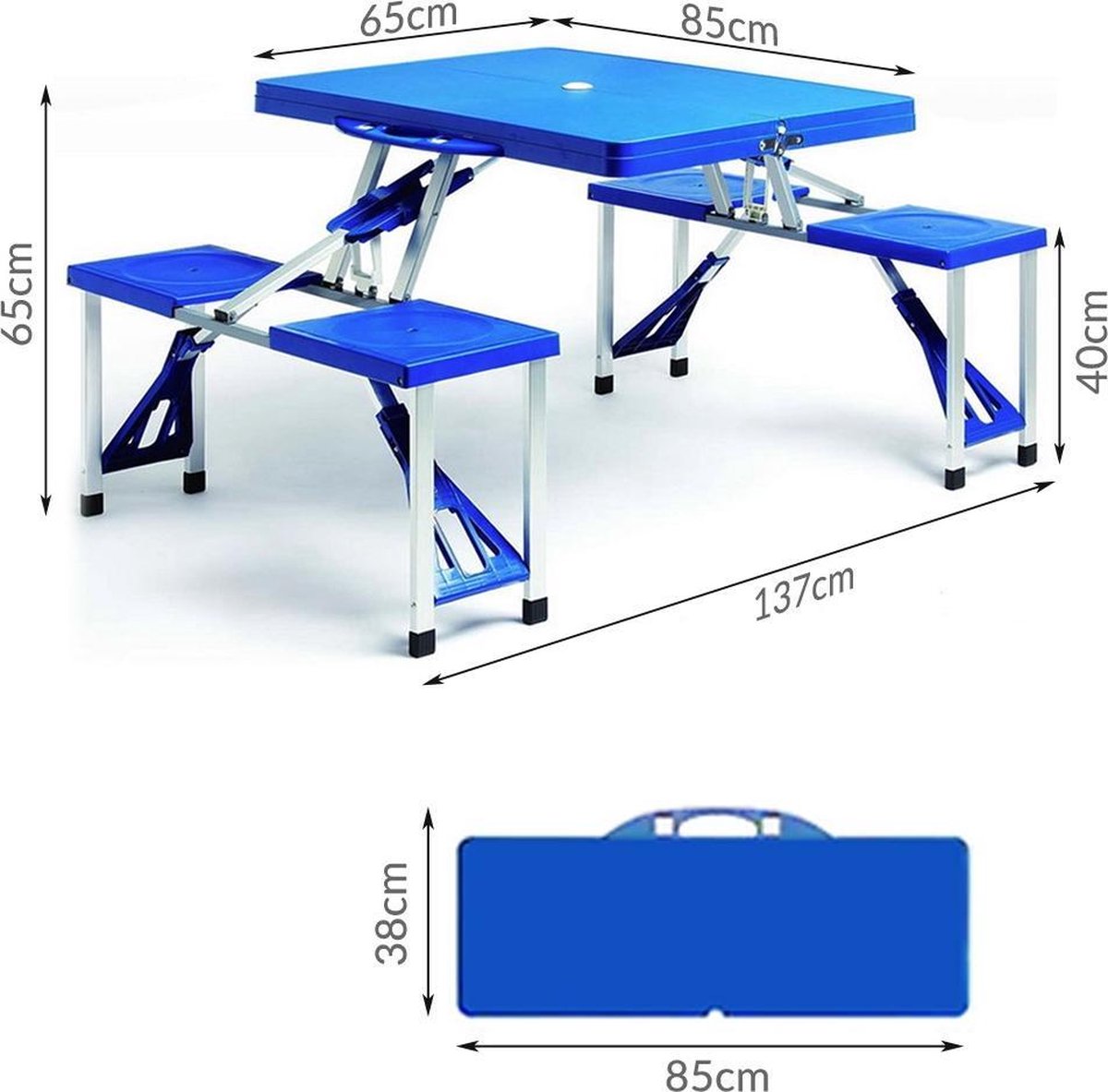 Picknicktafel campingtafel opvouwbaar inklapbaar voor 4