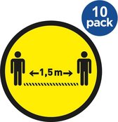 Vloersticker OPUS 2, 30cm rond geel/zwart