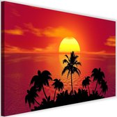 Schilderij Rode zonsondergang, 2 maten, Premium print