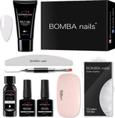 8-Delige Polygel Nagellak Set - Gellak Starterspakket - Incl. UV Lamp Gelnagels - Topcoat Basecoat - Nageltips - Giftset Vrouw - Cadeau - Kleur Transparant