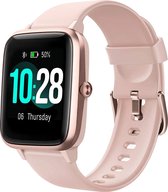 SAMMIT Smartwatch Dames Goud met Roze – Stappenteller -  Smartwatches – Android en IOS - Dames smartwatch