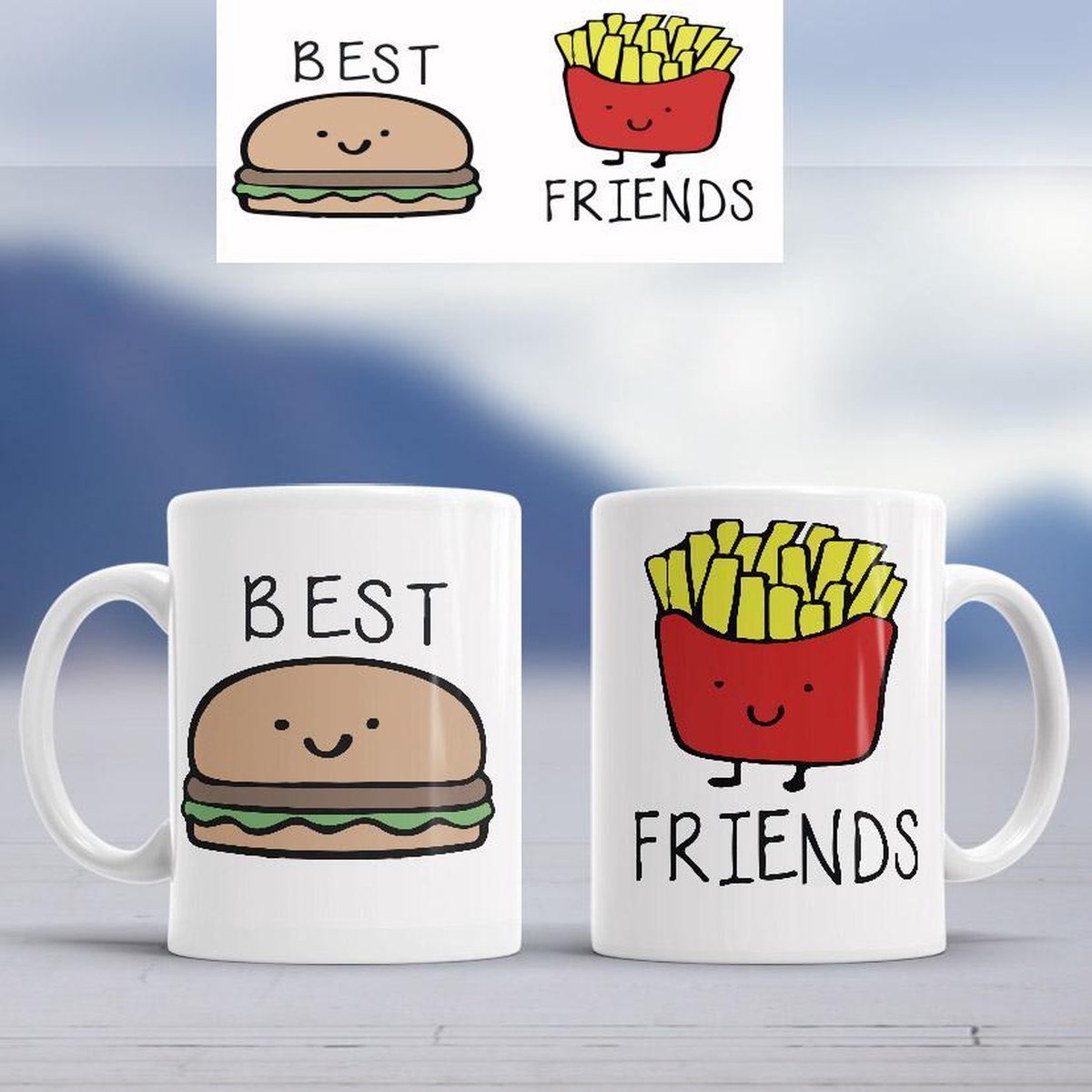 Mok Best friends Hamburger en Frietjes