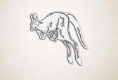 Wanddecoratie - Kangoeroe met baby - S - 45x49cm - Wit - muurdecoratie - Line Art