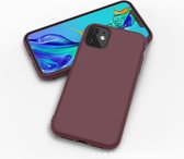 iPhone 12 Mini hoesje - case cover - Bordeaux Rood - Siliconen TPU hoesje met leuke kleur - Shock proof cover case - LunaLux