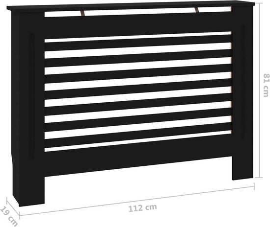 vidaXL Radiatorombouw 112x19x81 cm MDF zwart