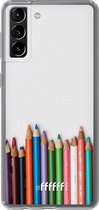 6F hoesje - geschikt voor Samsung Galaxy S21 Plus -  Transparant TPU Case - Pencils #ffffff