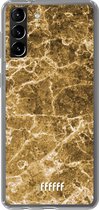 6F hoesje - geschikt voor Samsung Galaxy S21 Plus -  Transparant TPU Case - Gold Marble #ffffff
