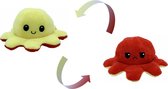 EUTrendingShop Octopus Knuffel-Omkeerbare-Mood Emotie Knuffels-Pop Cadeaus Voor Kinderen Meisjes Jongens Vrienden-Geel en rood