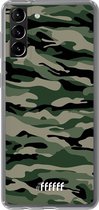6F hoesje - geschikt voor Samsung Galaxy S21 Plus -  Transparant TPU Case - Woodland Camouflage #ffffff