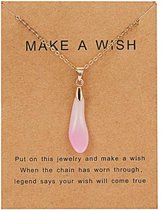 Ketting-Kristaal Ketting- Roze Colour Necklace-Necklace
