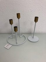 gouden/witte kandelaars - set van 2 stuks