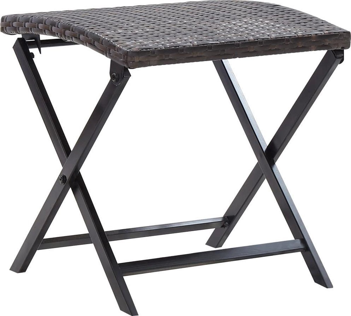 vidaXL Kruk - inklapbaar - poly - rattan - bruin