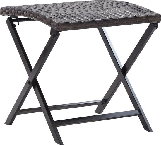 vidaXL - Kruk - inklapbaar - poly - rattan - bruin